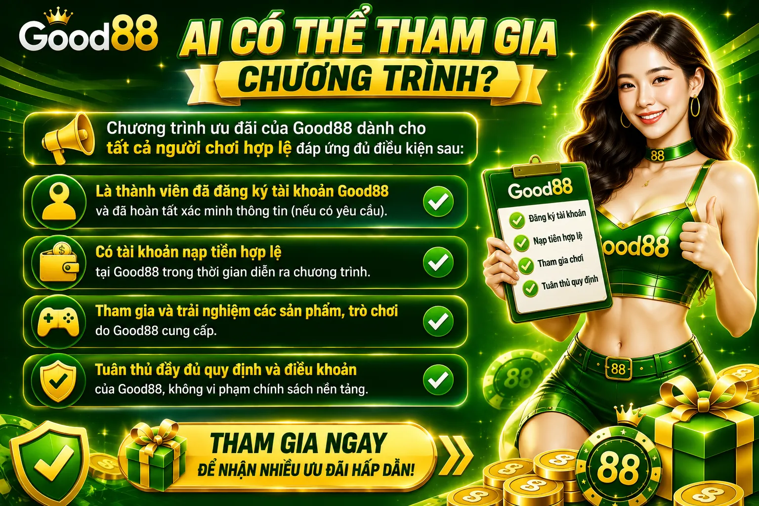 Thưởng Nạp Đầu Good88 120% – Điều Kiện Và Cách Nhận 1 Ai có thể tham gia chương trình?