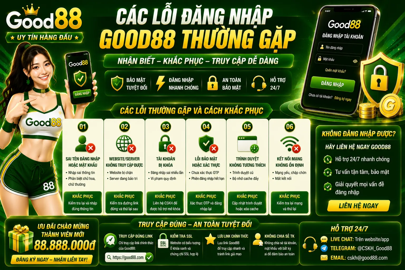Đăng Nhập Good88 – Cách Truy Cập Tài Khoản An Toàn 2 Các lỗi đăng nhập Good88 thường gặp