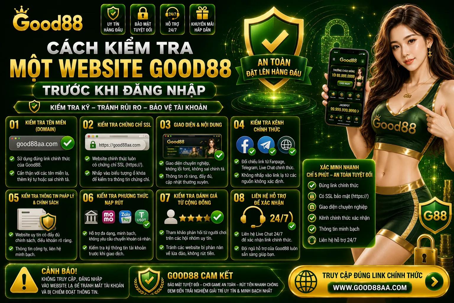 Good88 Lừa Đảo? Cách Nhận Biết Website Và Tin Nhắn Giả Mạo 2 Cách kiểm tra một website Good88 trước khi đăng nhập