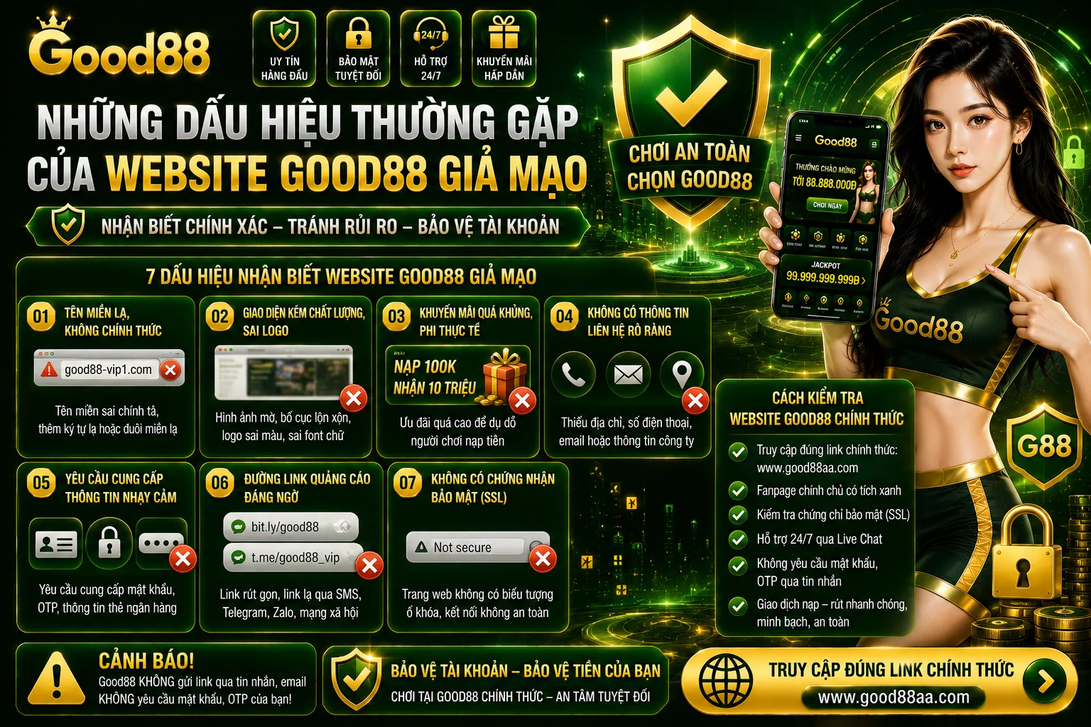 Good88 Lừa Đảo? Cách Nhận Biết Website Và Tin Nhắn Giả Mạo 1 Những dấu hiệu thường gặp của website Good88 giả mạo